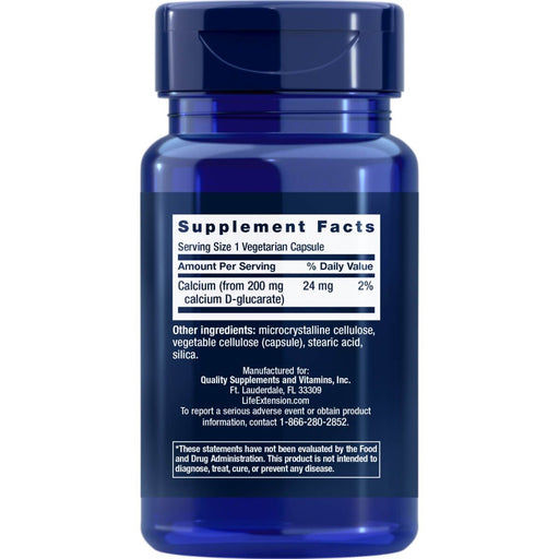 Life Extension Calcium D-Glucarate 200 mg 60 Vegetarian Capsules | Premium Supplements at MYSUPPLEMENTSHOP