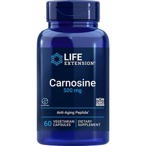 Life Extension Carnosine 500mg 60 Vegetarian Capsules, Anti-Aging Peptides | Premium Supplements at MYSUPPLEMENTSHOP