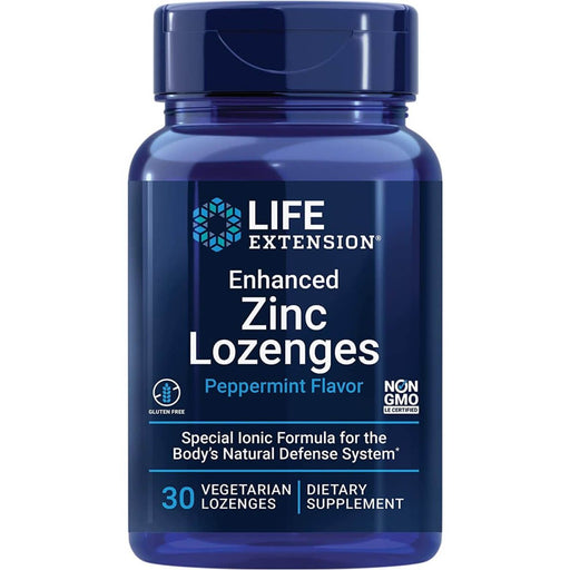 Life Extension Enhanced Zinc Lozenges (Peppermint) 30 Vegetarian Lozenges | Premium Supplements at MYSUPPLEMENTSHOP