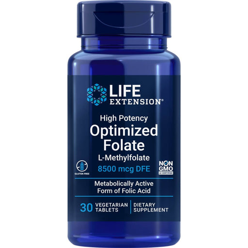 Life Extension High Potency Optimized Folate 8500 mcg 30 Vegetarian Tablets | Premium Supplements at MYSUPPLEMENTSHOP