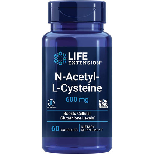 Life Extension N-Acetyl-L-Cysteine 600mg 60 Capsules | Premium Supplements at MYSUPPLEMENTSHOP