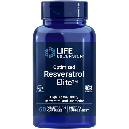 Life Extension Optimized Resveratrol Elite 60 Vegetarian Capsules | Premium Supplements at MYSUPPLEMENTSHOP