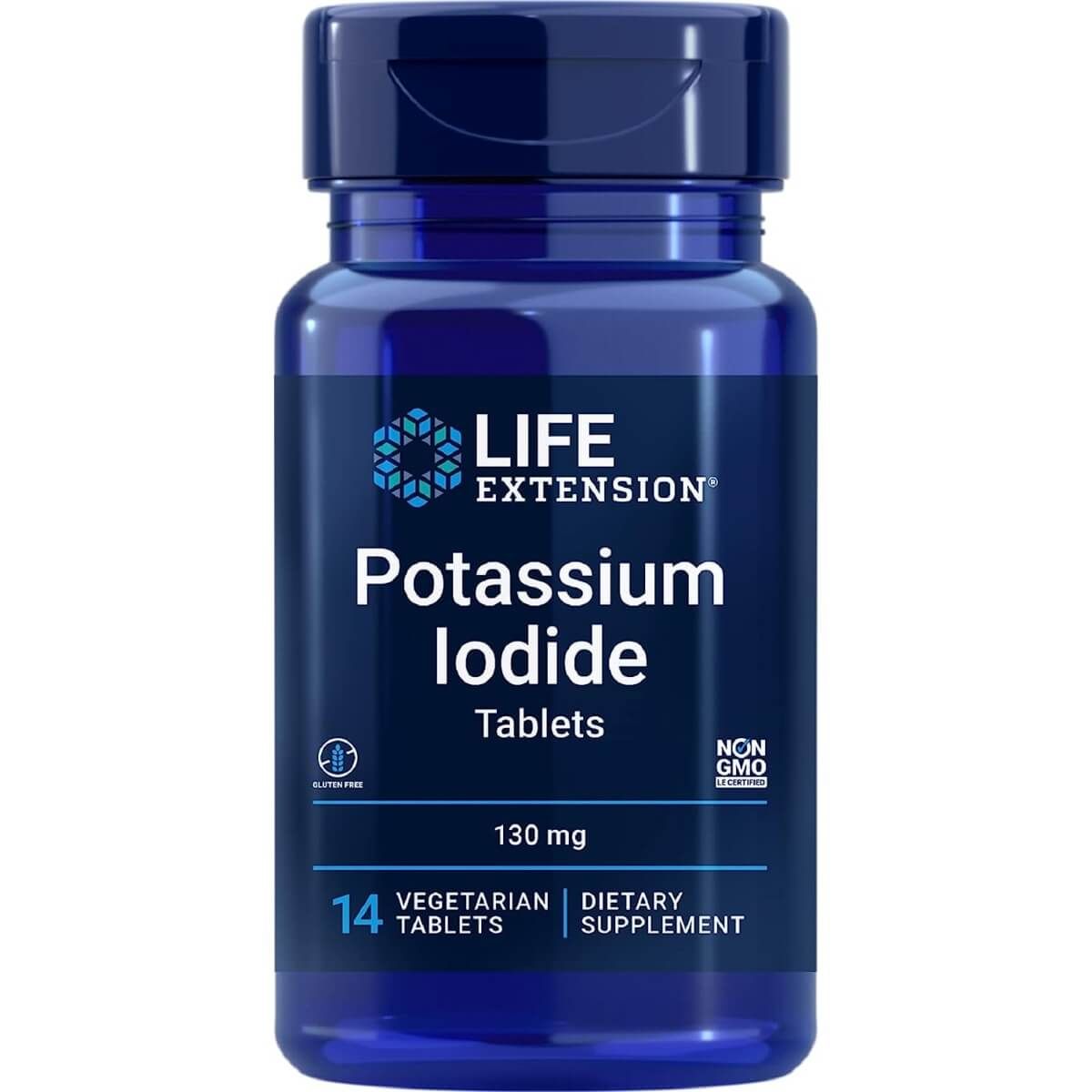 Life Extension Potassium Iodide Tablets 130 mg 14 Vegetarian Tablets | Premium Supplements at MYSUPPLEMENTSHOP