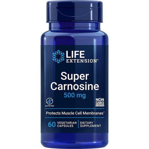 Life Extension Super Carnosine 500 mg 60 Vegetarian Capsules | Premium Supplements at MYSUPPLEMENTSHOP