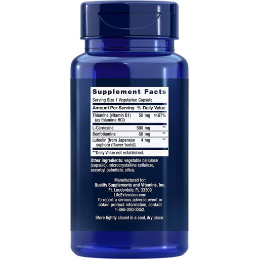 Life Extension Super Carnosine 500 mg 60 Vegetarian Capsules | Premium Supplements at MYSUPPLEMENTSHOP