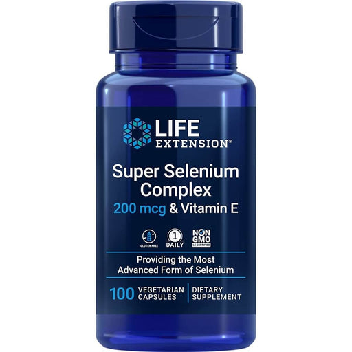 Life Extension Super Selenium Complex &amp; Vitamin E 200 mcg 100 Vegetarian Capsules | Premium Supplements at MYSUPPLEMENTSHOP