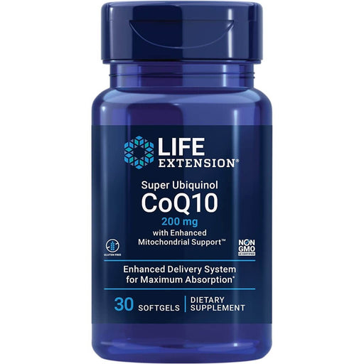 Life Extension Super Ubiquinol CoQ10 with Enhanced Mitochondrial Support 200 mg 30 Softgels | Premium Supplements at MYSUPPLEMENTSHOP