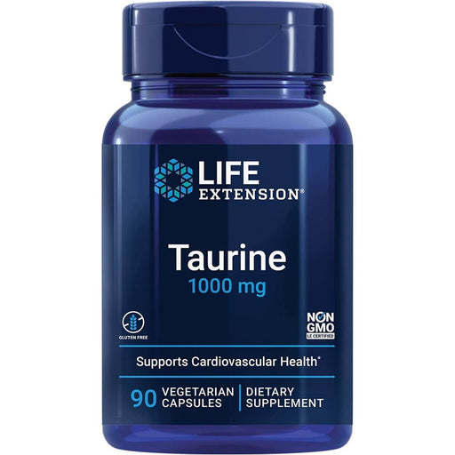 Life Extension Taurine 1000mg 90 Vegetarian Capsules | Premium Supplements at MYSUPPLEMENTSHOP