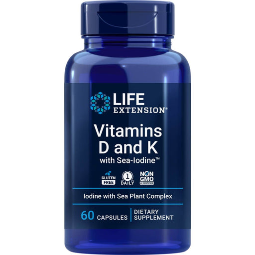 Life Extension Vitamins D and K with Sea-Iodine 60 Capsules | Premium Supplements at MYSUPPLEMENTSHOP