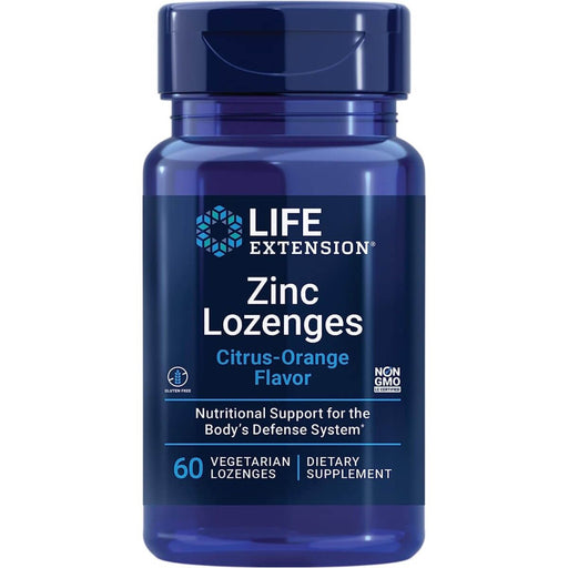 Life Extension Zinc Lozenges 60 Vegetarian Lozenges (Citrus-Orange Flavour) | Premium Supplements at MYSUPPLEMENTSHOP