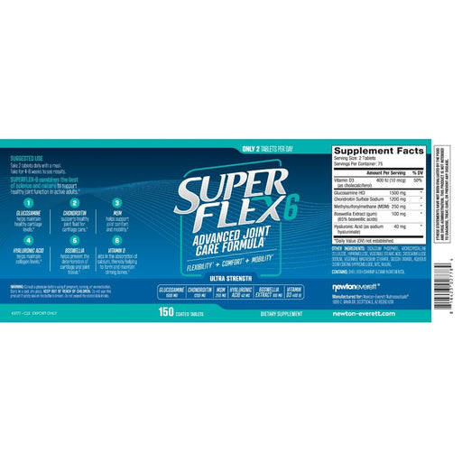 Newton Everett SUPERFLEX-6 Advanced Glucosamine Joint Care Complex 150 Tablets Best Value Joints & Bones at MYSUPPLEMENTSHOP.co.uk