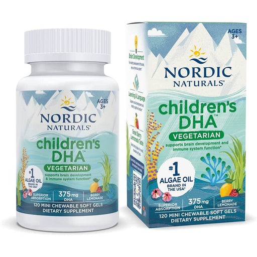 Nordic Naturals Children's DHA Vegetarian 375mg 120 Mini Chewable Softgels (Berry Lemonade) | Premium Supplements at MYSUPPLEMENTSHOP