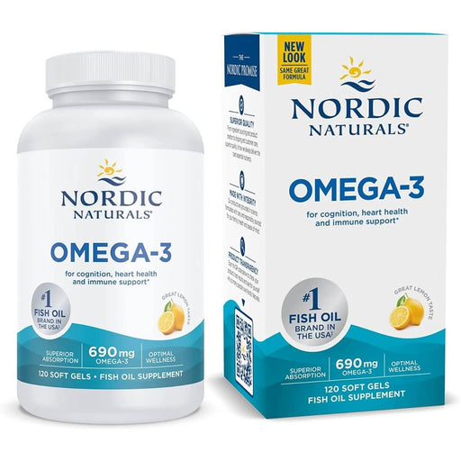 Nordic Naturals Omega-3 690mg 120 Lemon Flavour Softgels | Premium Supplements at MYSUPPLEMENTSHOP