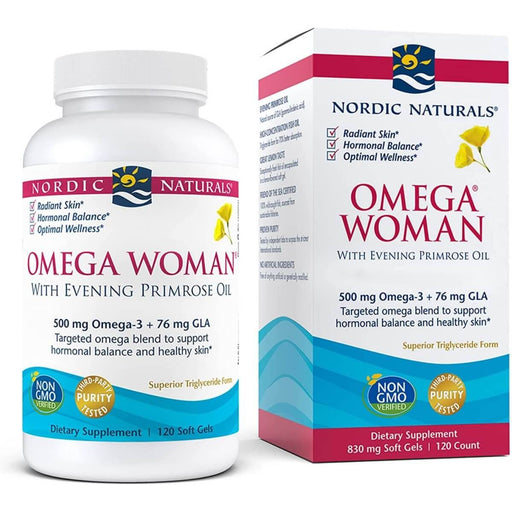 Nordic Naturals Omega Women with Evening Primrose Oil 120 Softgels (Lemon) | Premium Supplements at MYSUPPLEMENTSHOP