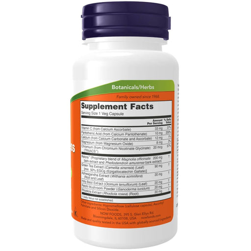 NOW Foods Adrenal Stress Support with Relora 90 Veg Capsules | Premium Supplements at MYSUPPLEMENTSHOP