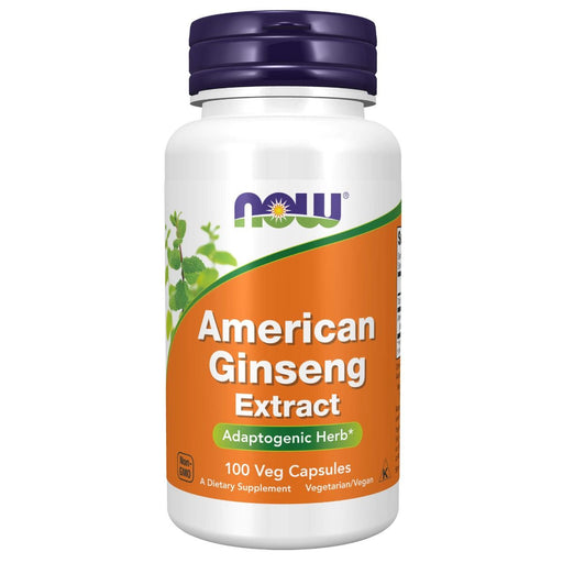 NOW Foods American Ginseng Extract 500 mg 100 Veg Capsules | Premium Supplements at MYSUPPLEMENTSHOP