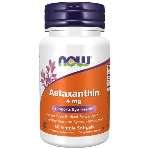 NOW Foods Astaxanthin 4 mg 60 Veggie Softgels | Premium Supplements at MYSUPPLEMENTSHOP
