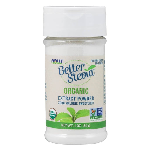 NOW Foods Better Stevia Organic Extract Powder 1oz (28g) | Premium Supplements at MYSUPPLEMENTSHOP