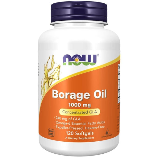 NOW Foods Borage Oil 1000 mg with 240mg of GLA 120 Softgels | Premium Supplements at MYSUPPLEMENTSHOP