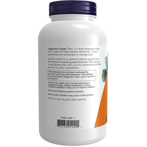 NOW Foods Calcium Citrate Powder 8oz (227g) | Premium Supplements at MYSUPPLEMENTSHOP