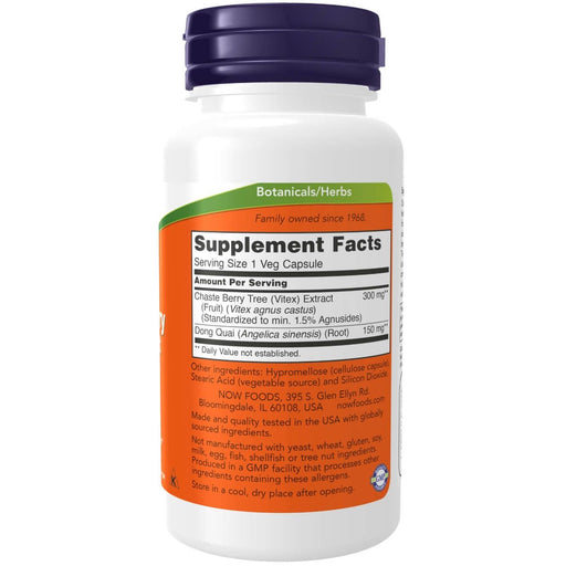 NOW Foods Chaste Berry Vitex Extract 300 mg 90 Veg Capsules | Premium Supplements at MYSUPPLEMENTSHOP