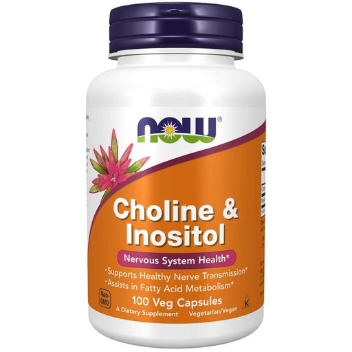 NOW Foods Choline &amp; Inositol 500 mg 100 Veg Capsules | Premium Supplements at MYSUPPLEMENTSHOP