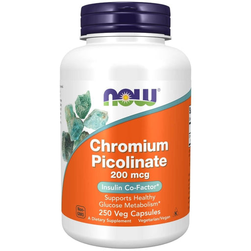 NOW Foods Chromium Picolinate 200 mcg 250 Veg Capsules | Premium Supplements at MYSUPPLEMENTSHOP