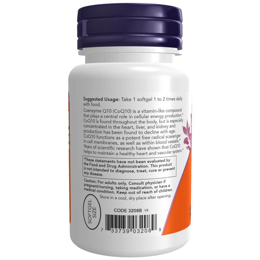 NOW Foods CoQ10 100 mg 50 Softgels | Premium Supplements at MYSUPPLEMENTSHOP