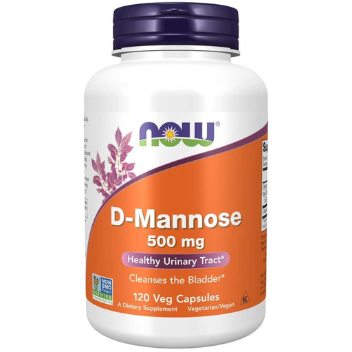 NOW Foods D-Mannose 500 mg 120 Veg Capsules | Premium Supplements at MYSUPPLEMENTSHOP