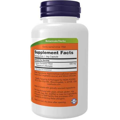 NOW Foods Dandelion Root 500 mg 100 Veg Capsules | Premium Supplements at MYSUPPLEMENTSHOP