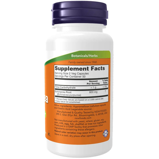 NOW Foods Echinacea 400 mg 100 Veg Capsules | Premium Supplements at MYSUPPLEMENTSHOP