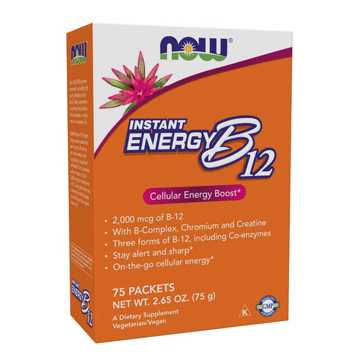 NOW Foods Instant Energy B-12 2,000 mcg 75 Packets (2.65oz) | Premium Supplements at MYSUPPLEMENTSHOP
