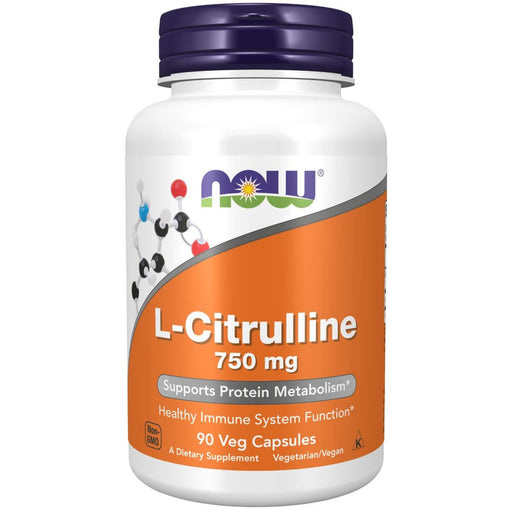 NOW Foods L-Citrulline 750 mg 90 Veg Capsules | Premium Supplements at MYSUPPLEMENTSHOP