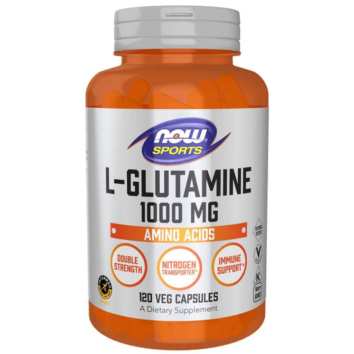 NOW Foods L-Glutamine 1,000 mg 120 Veg Capsules | Premium Supplements at MYSUPPLEMENTSHOP