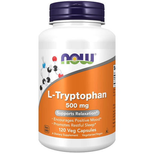 NOW Foods L-Tryptophan 500 mg 120 Veg Capsules | Premium Supplements at MYSUPPLEMENTSHOP