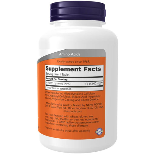 Now Foods N-Acetyl-Cysteine 1000mg 120 Tablets | Premium Supplements at MYSUPPLEMENTSHOP
