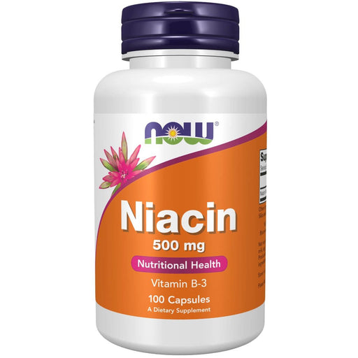 NOW Foods Niacin (Vitamin B-3) 500 mg 100 Veg Capsules | Premium Supplements at MYSUPPLEMENTSHOP