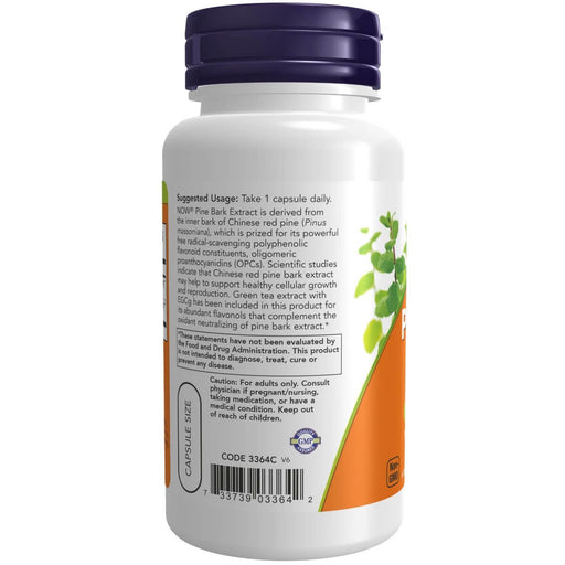 NOW Foods Pine Bark Extract 240 mg 90 Veg Capsules | Premium Supplements at MYSUPPLEMENTSHOP