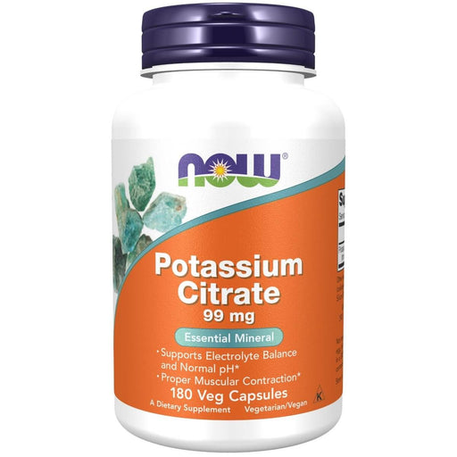 NOW Foods Potassium Citrate 99 mg 180 Veg Capsules | Premium Supplements at MYSUPPLEMENTSHOP