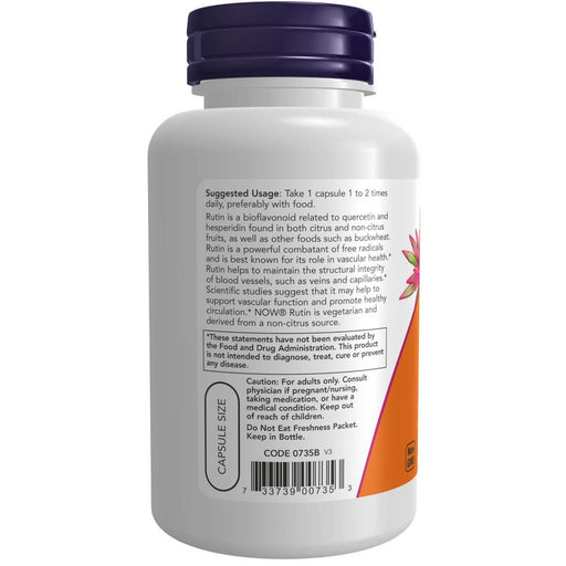 NOW Foods Rutin 450 mg 100 Veg Capsules | Premium Supplements at MYSUPPLEMENTSHOP
