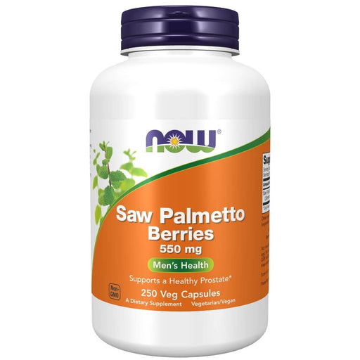 NOW Foods Saw Palmetto Berries 550 mg 250 Veg Capsules | Premium Supplements at MYSUPPLEMENTSHOP
