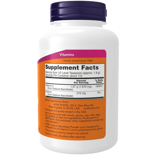 NOW Foods Sodium Ascorbate Powder 8oz (227g) | Premium Supplements at MYSUPPLEMENTSHOP