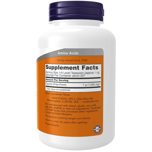 NOW Foods Taurine Pure Powder 8oz | Premium Supplements at MYSUPPLEMENTSHOP