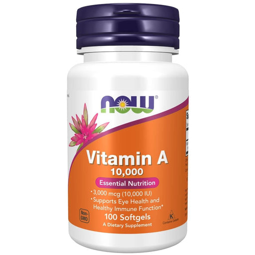 NOW Foods Vitamin A 10,000 IU 100 Softgels | Premium Supplements at MYSUPPLEMENTSHOP