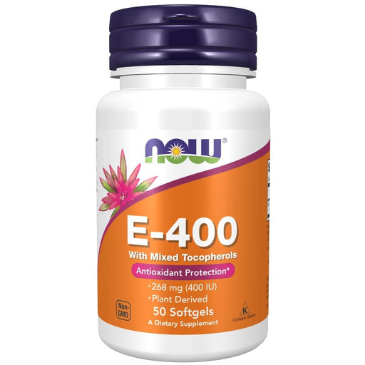 NOW Foods Vitamin E-400 IU Mixed Tocopherols 50 Softgels | Premium Supplements at MYSUPPLEMENTSHOP