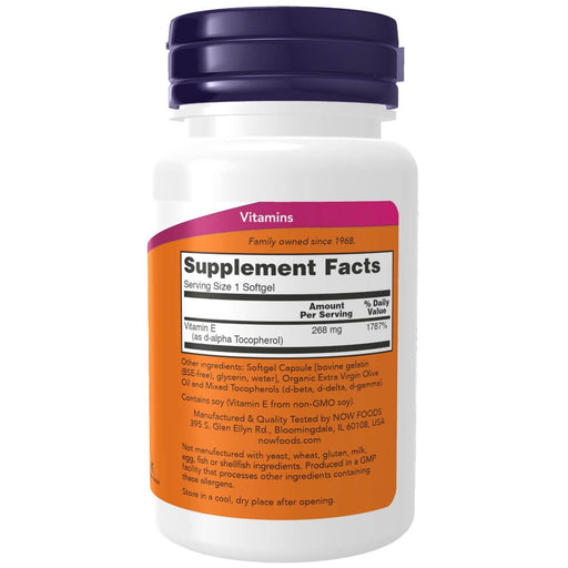 NOW Foods Vitamin E-400 IU Mixed Tocopherols 50 Softgels | Premium Supplements at MYSUPPLEMENTSHOP