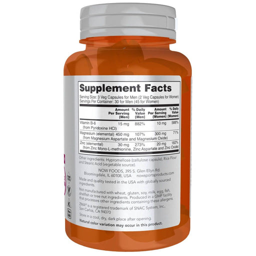 NOW Foods ZMA Sports Recovery 90 Capsules | Premium Supplements at MYSUPPLEMENTSHOP
