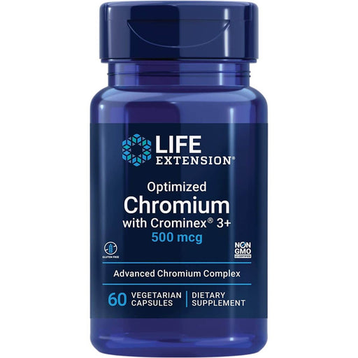 Life Extension Optimized Chromium with Crominex 3+, 500mcg, 60 Vegetarian Capsules | Premium Supplements at MYSUPPLEMENTSHOP