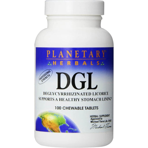 Planetary Herbals DGL (Deglycyrrhizinated Licorice) 100 Chewable Tablets | Premium Supplements at MYSUPPLEMENTSHOP
