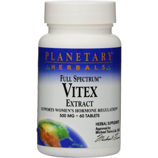Planetary Herbals Full Spectrum Vitex Extract 500mg 60 Tablets | Premium Supplements at MYSUPPLEMENTSHOP